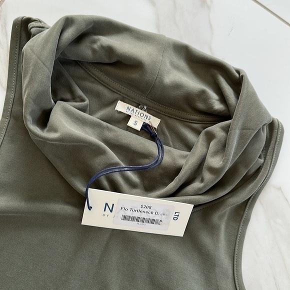 NATION LTD Flo Turtleneck dress Olive Size Small NEW WITH TAGS REVOLVE cowl neck - Picture 8 of 8